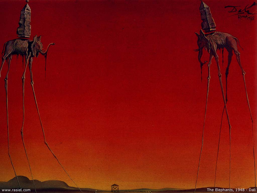 Wikioo.org - The Encyclopedia of Fine Arts - Painting, Artwork by Salvador Dali - The Elephants