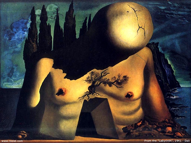Wikoo.org - موسوعة الفنون الجميلة - اللوحة، العمل الفني Salvador Dali - The Labyrinth