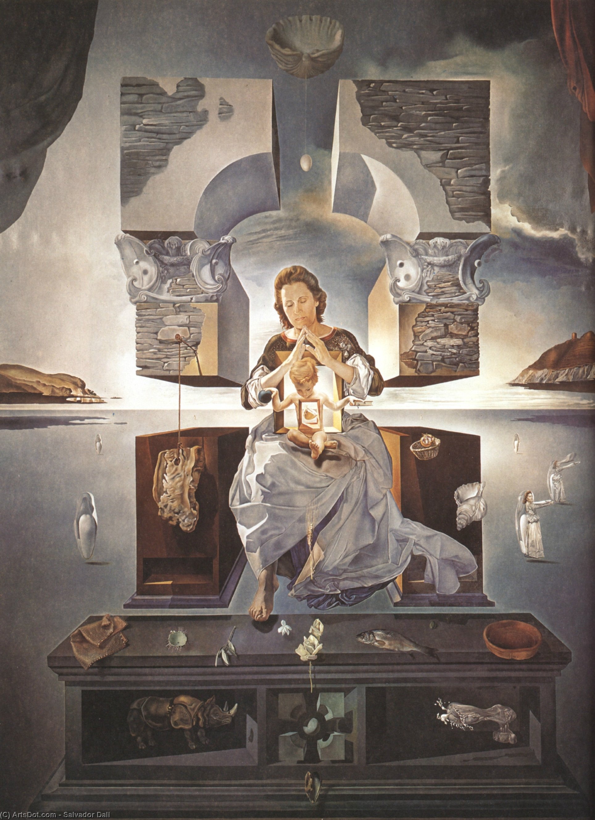 Wikioo.org - The Encyclopedia of Fine Arts - Painting, Artwork by Salvador Dali - The Madonna of Port Lligat
