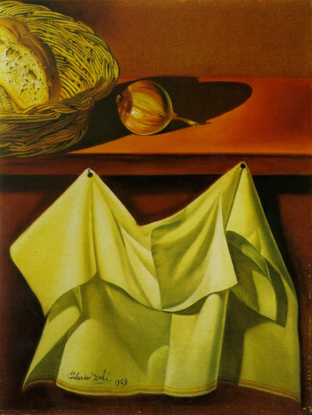 Wikoo.org - موسوعة الفنون الجميلة - اللوحة، العمل الفني Salvador Dali - Untitled (Still Life with White Cloth)