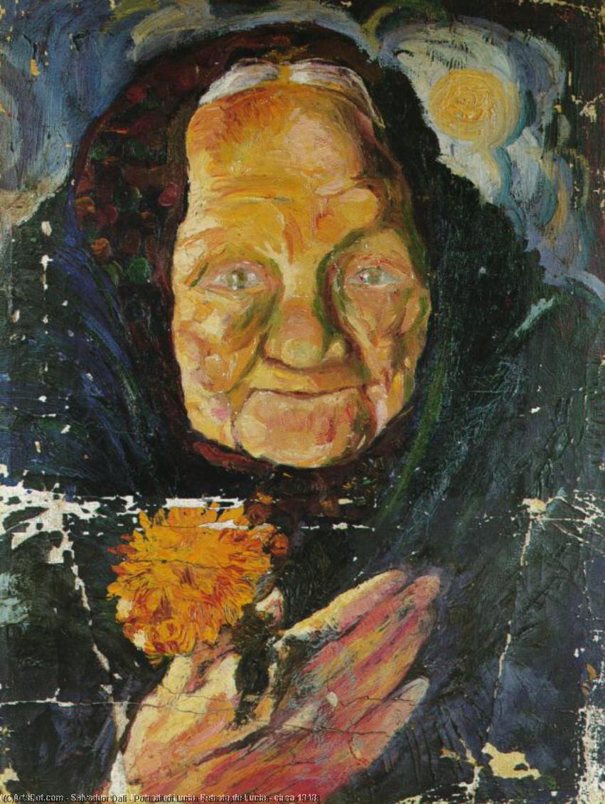 WikiOO.org - Encyclopedia of Fine Arts - Maleri, Artwork Salvador Dali - Portrait of Lucia (Retrato de Lucia), circa 1918