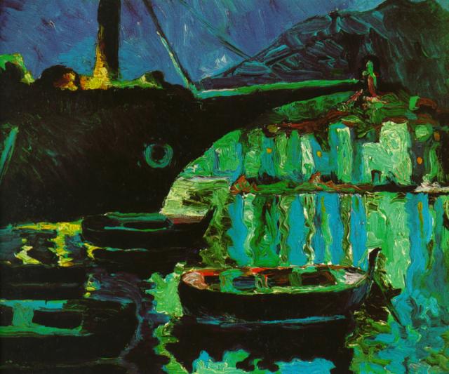 Wikioo.org - The Encyclopedia of Fine Arts - Painting, Artwork by Salvador Dali - Port of CadaquNs (Night), 1918-19