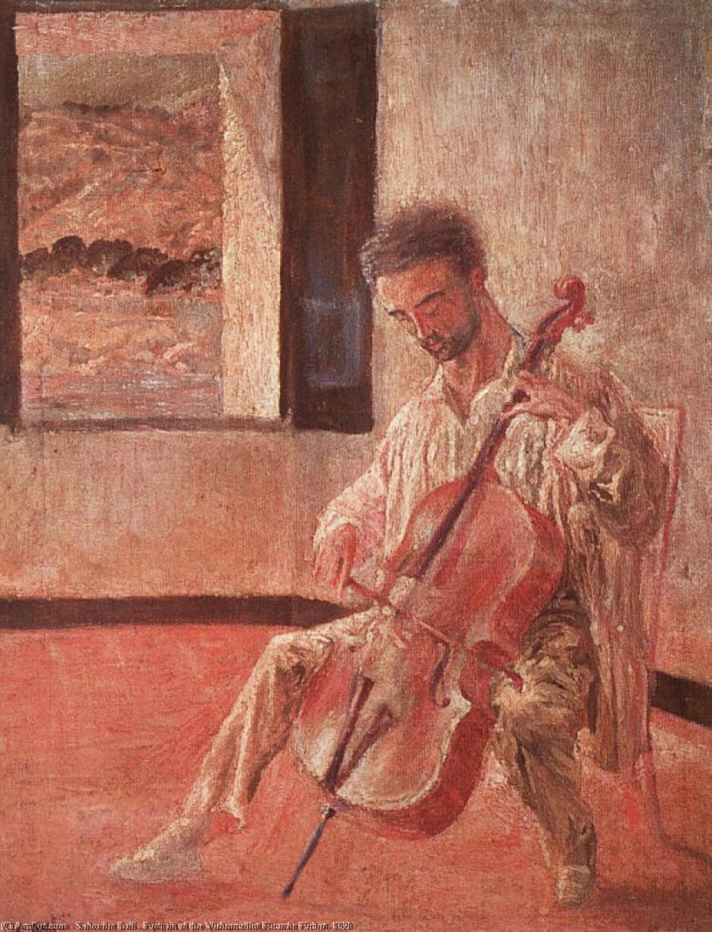 Wikioo.org - The Encyclopedia of Fine Arts - Painting, Artwork by Salvador Dali - Portrait of the Violoncellist Ricardo Pichot, 1920