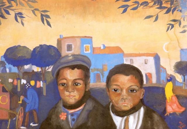 Wikoo.org - موسوعة الفنون الجميلة - اللوحة، العمل الفني Salvador Dali - Two Gypsy Lads, 1920-21