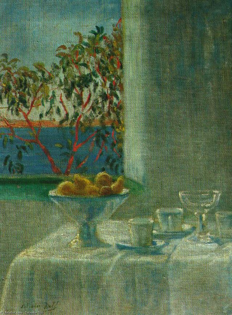 Wikioo.org - The Encyclopedia of Fine Arts - Painting, Artwork by Salvador Dali - Still Life by a Window, circa 1920