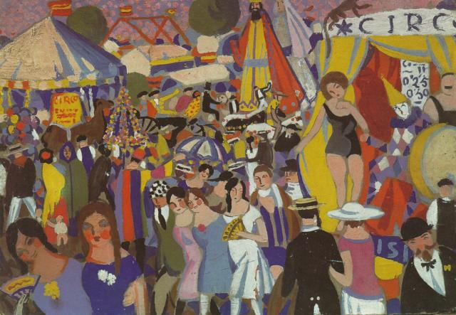 Wikioo.org – La Enciclopedia de las Bellas Artes - Pintura, Obras de arte de Salvador Dali - Feria de los Santa Cruzar - el circo , 1921