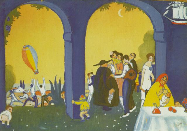 Wikioo.org - Bách khoa toàn thư về mỹ thuật - Vẽ tranh, Tác phẩm nghệ thuật Salvador Dali - Festival in Figueras, 1921