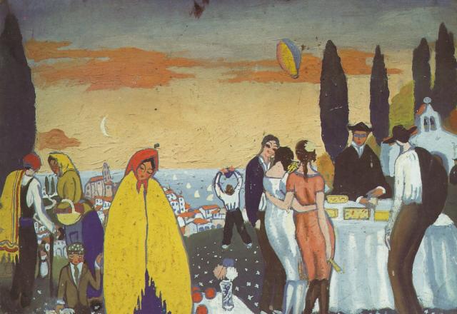 Wikioo.org - สารานุกรมวิจิตรศิลป์ - จิตรกรรม Salvador Dali - Festival at San Sebastian, 1921