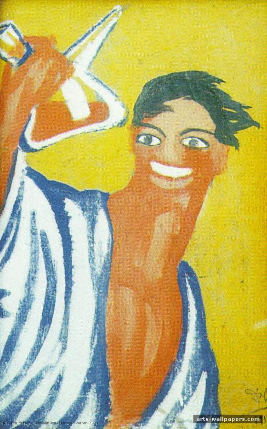 Wikioo.org - Bách khoa toàn thư về mỹ thuật - Vẽ tranh, Tác phẩm nghệ thuật Salvador Dali - Man with Porron, 1921