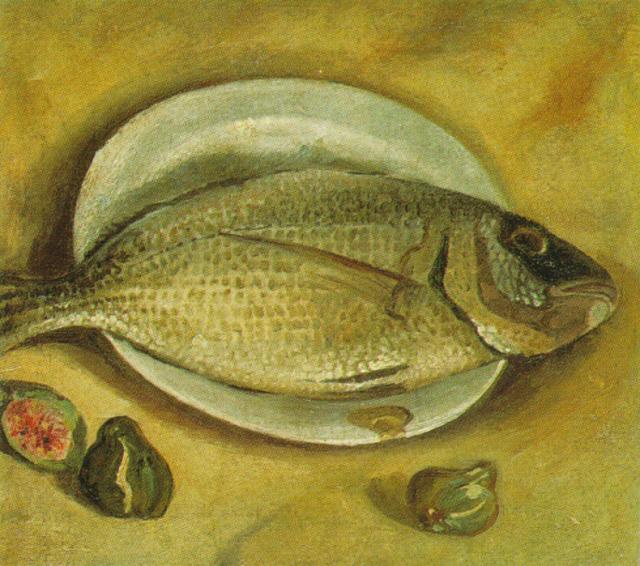 Wikioo.org - The Encyclopedia of Fine Arts - Painting, Artwork by Salvador Dali - Still Life - Fish, 1922
