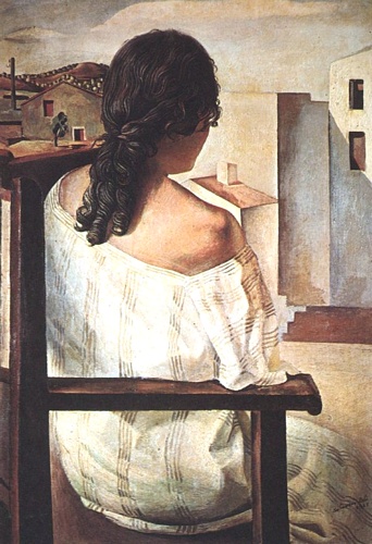 Wikoo.org - موسوعة الفنون الجميلة - اللوحة، العمل الفني Salvador Dali - Girl from the Back, 1925