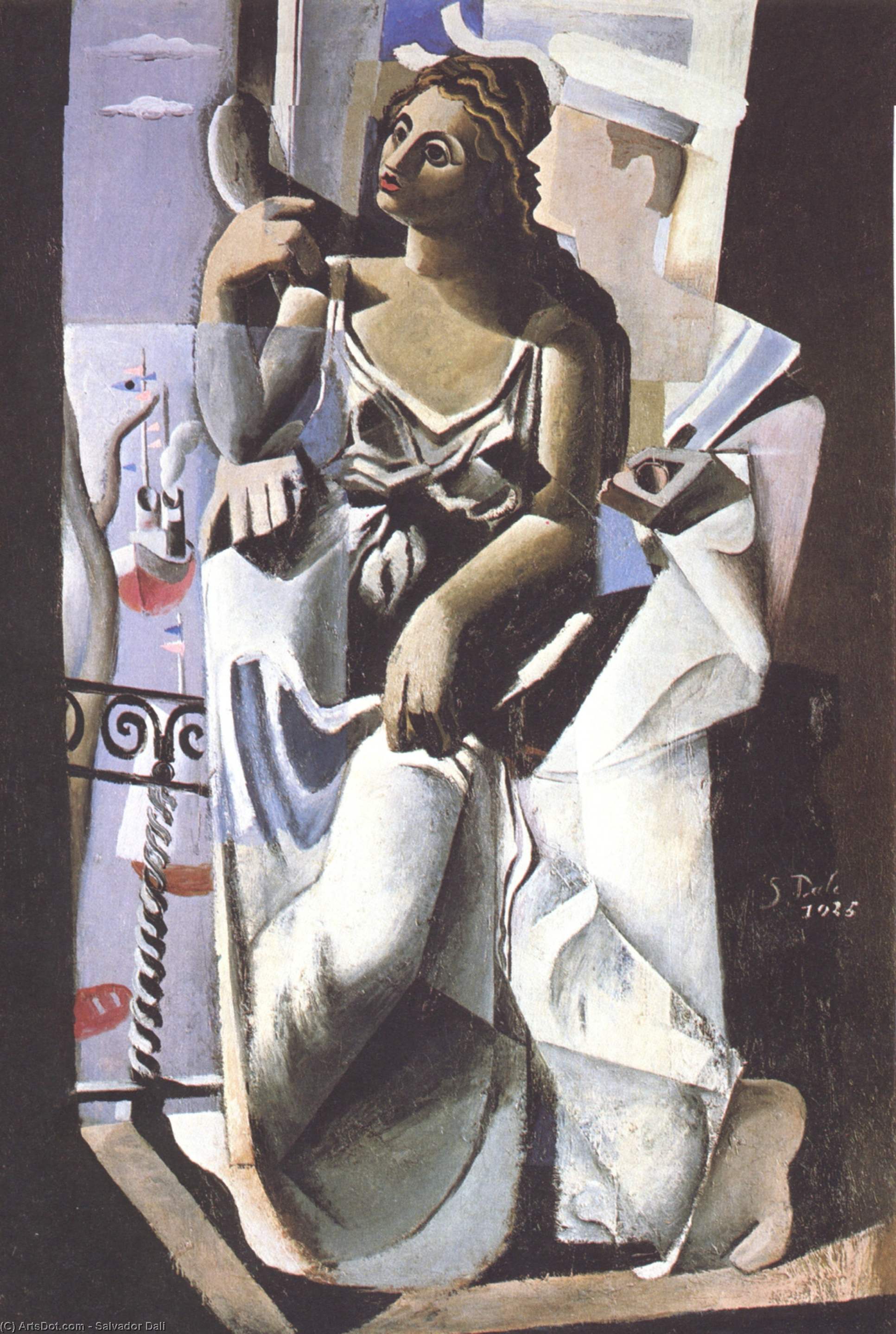 WikiOO.org - Encyclopedia of Fine Arts - Maľba, Artwork Salvador Dali - Venus and a Sailor , 1925
