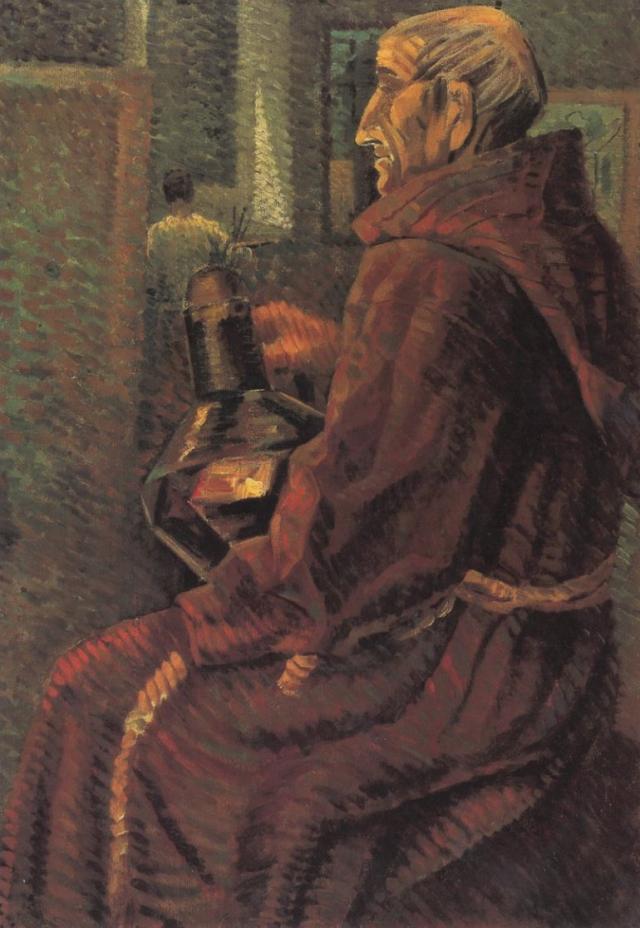 WikiOO.org - Enciclopedia of Fine Arts - Pictura, lucrări de artă Salvador Dali - Seated Monk, 1925