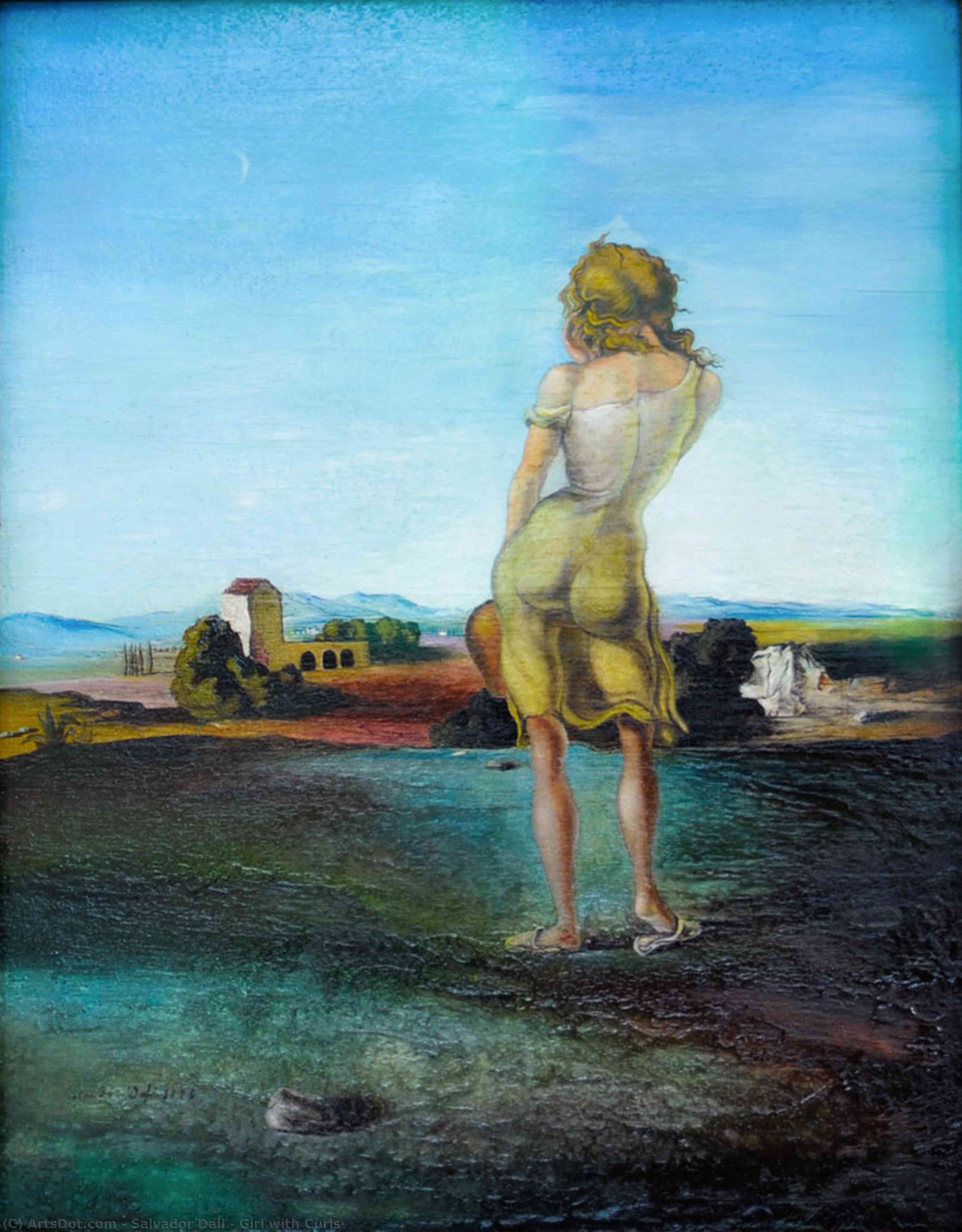 WikiOO.org - Encyclopedia of Fine Arts - Maľba, Artwork Salvador Dali - Girl with Curls