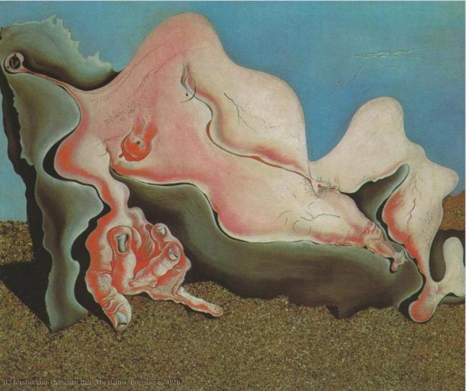 Wikioo.org – La Enciclopedia de las Bellas Artes - Pintura, Obras de arte de Salvador Dali - el bañista ( Beigneuse ) , 1928