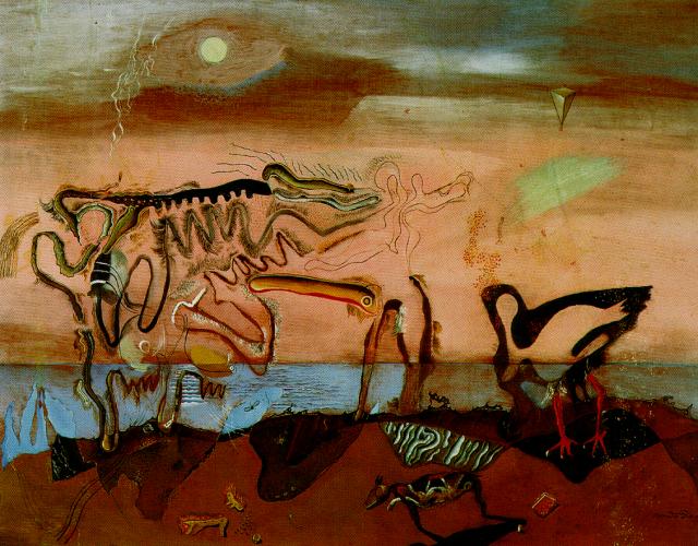 Wikoo.org - موسوعة الفنون الجميلة - اللوحة، العمل الفني Salvador Dali - The Spectral Cow, 1928