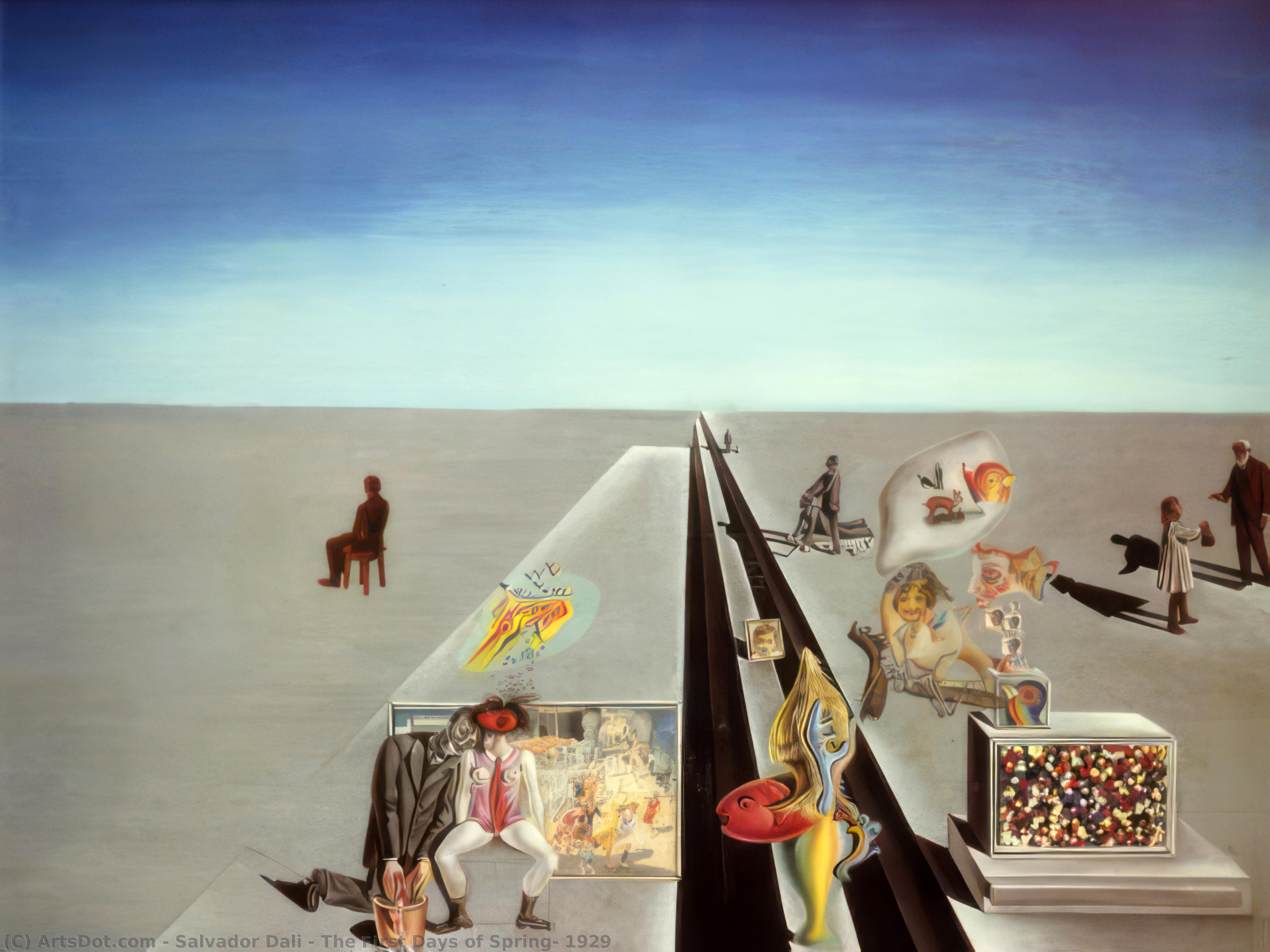 Wikoo.org - موسوعة الفنون الجميلة - اللوحة، العمل الفني Salvador Dali - The First Days of Spring, 1929