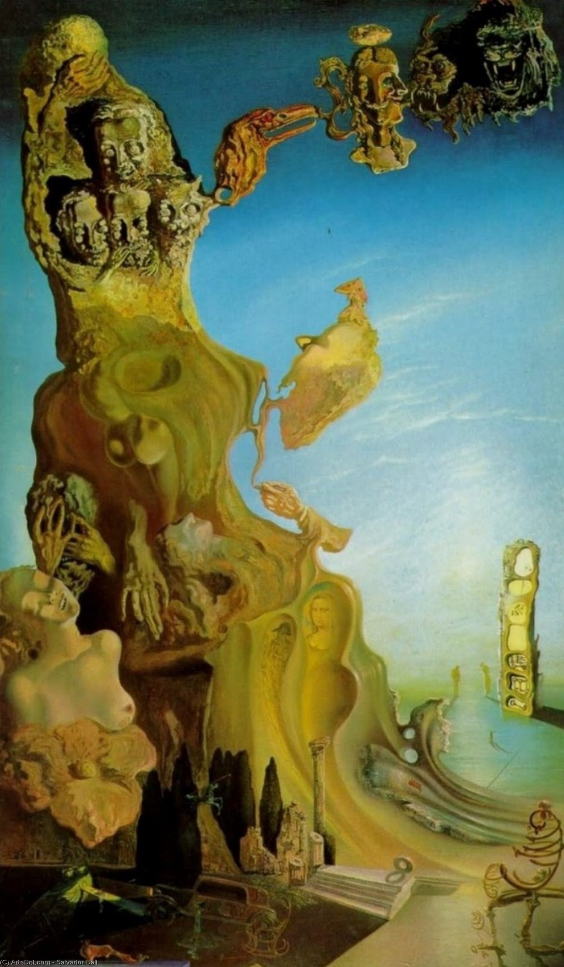WikiOO.org - Encyclopedia of Fine Arts - Lukisan, Artwork Salvador Dali - Imperial Monument to the Child-Woman, 1929