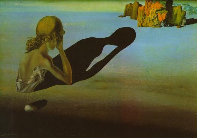 Wikioo.org – La Enciclopedia de las Bellas Artes - Pintura, Obras de arte de Salvador Dali - El remordimiento o Sunken Esfinge 1931