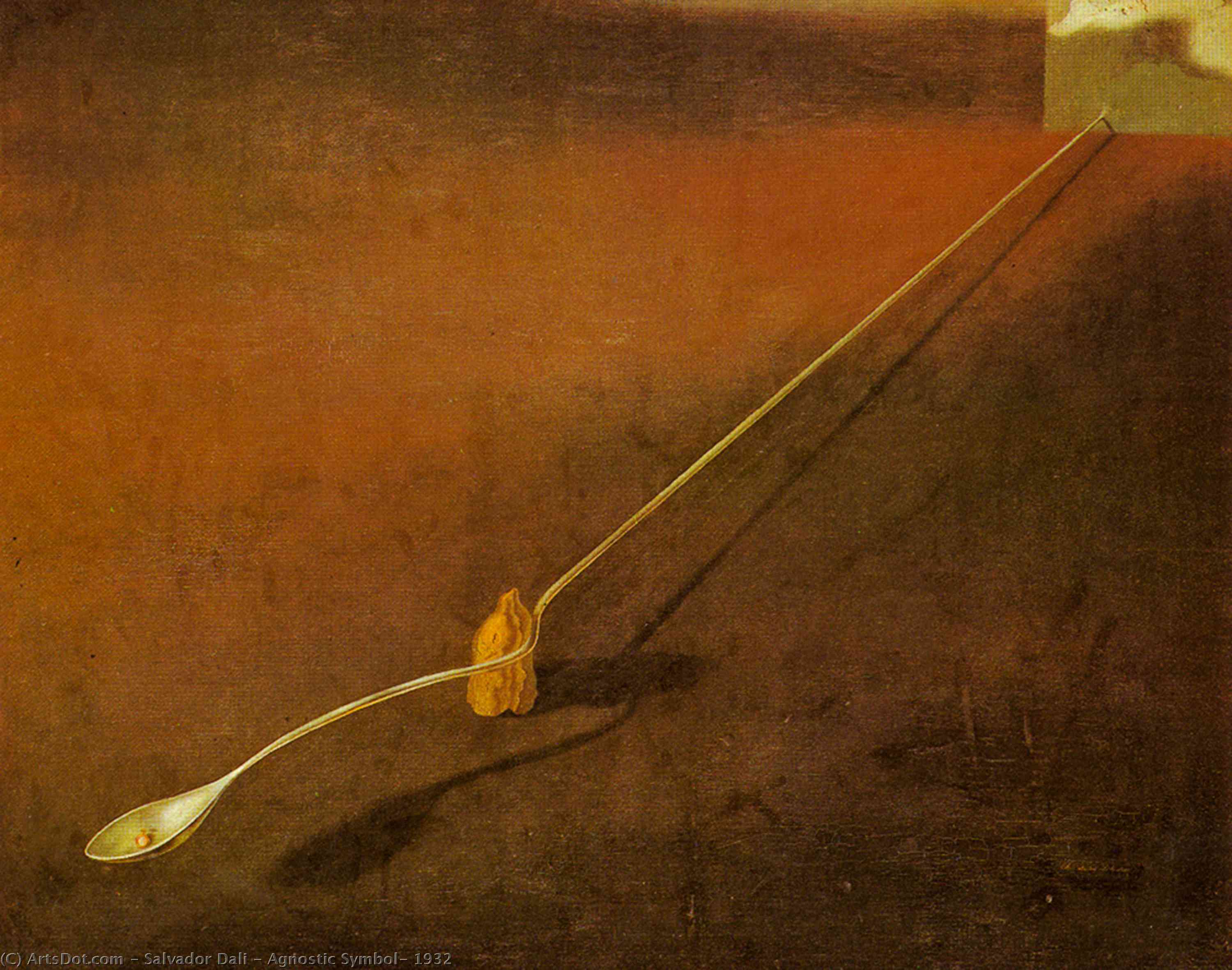 Wikioo.org – La Enciclopedia de las Bellas Artes - Pintura, Obras de arte de Salvador Dali - Símbolo agnóstico 1932