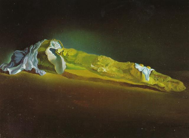 WikiOO.org - Enciklopedija likovnih umjetnosti - Slikarstvo, umjetnička djela Salvador Dali - Ordinary French Loaf with Two Fried Eggs Riding Without a Plate, 1932