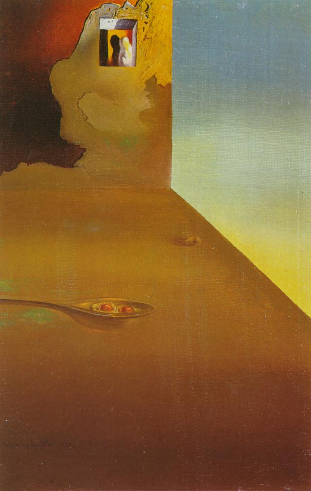 WikiOO.org - Encyclopedia of Fine Arts - Maleri, Artwork Salvador Dali - The Meeting of the Illusion and the Arrested Moment - Fried Eggs Presented in a Spoon, 1932