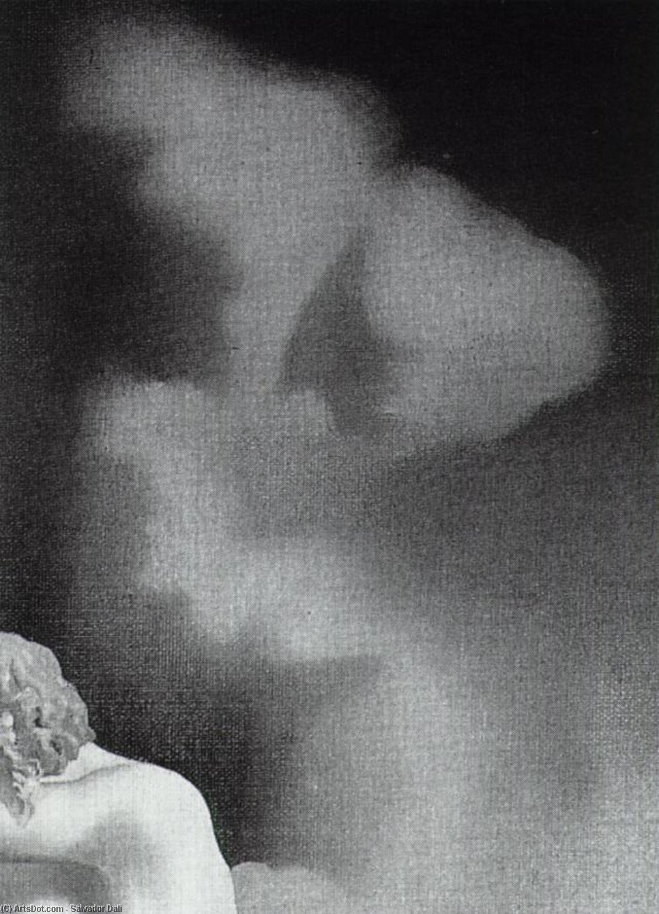 WikiOO.org - Encyclopedia of Fine Arts - Maleri, Artwork Salvador Dali - Detail of 'Meditation on The Harp', circa 1932-34