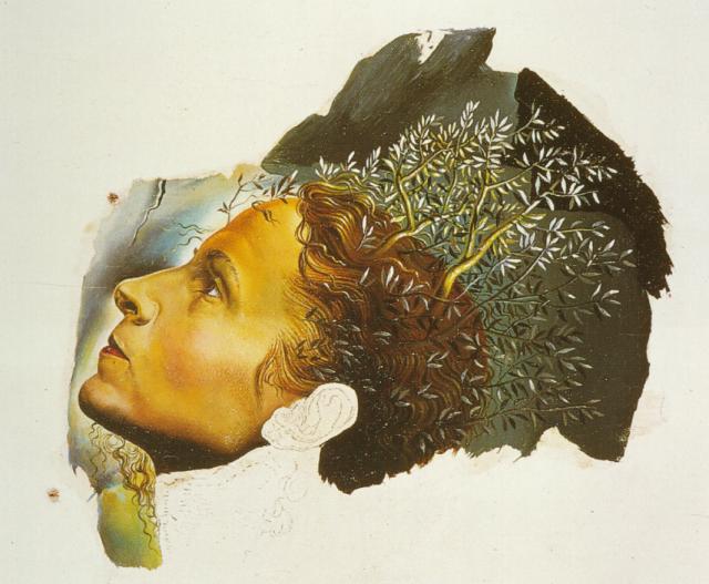 Wikioo.org - The Encyclopedia of Fine Arts - Painting, Artwork by Salvador Dali - Automatic Beginning of a Portrait of Gala (unfinished), 1932
