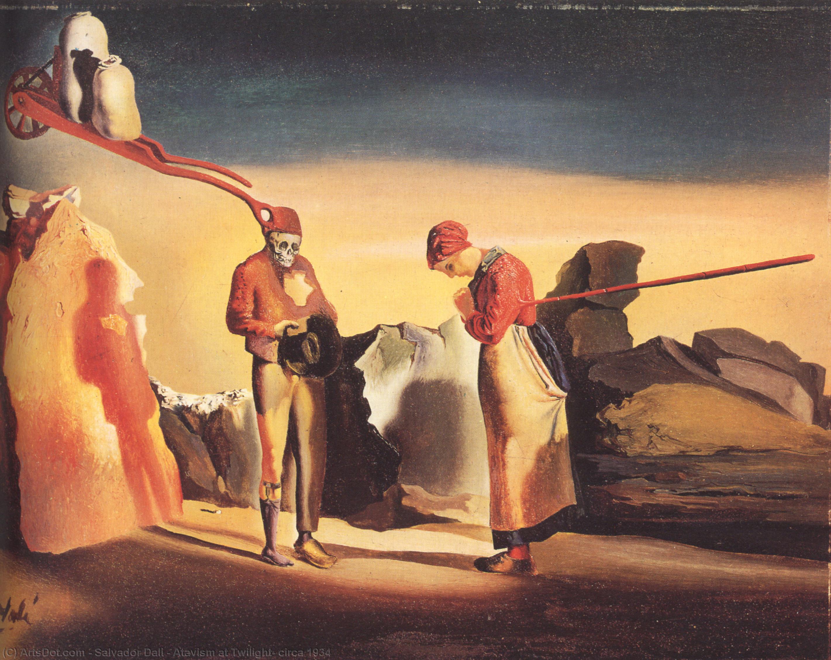 Wikioo.org - The Encyclopedia of Fine Arts - Painting, Artwork by Salvador Dali - Atavism at Twilight, circa 1934