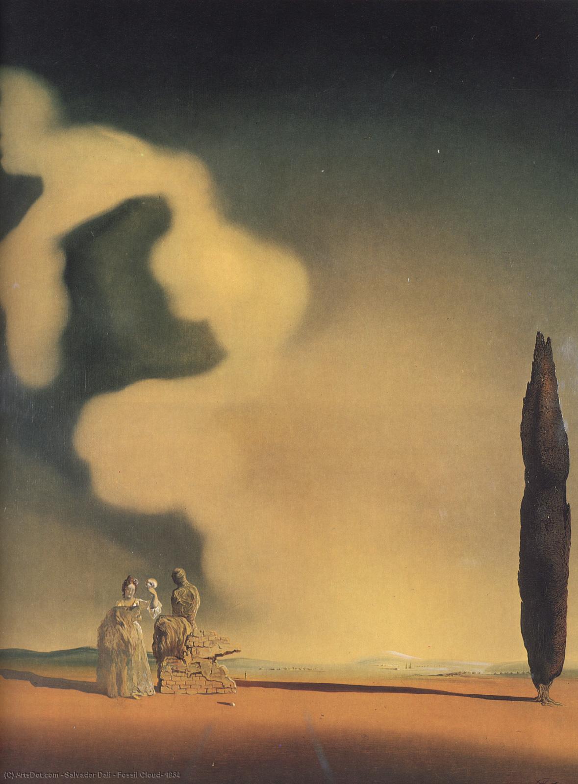 Wikioo.org - สารานุกรมวิจิตรศิลป์ - จิตรกรรม Salvador Dali - Fossil Cloud, 1934