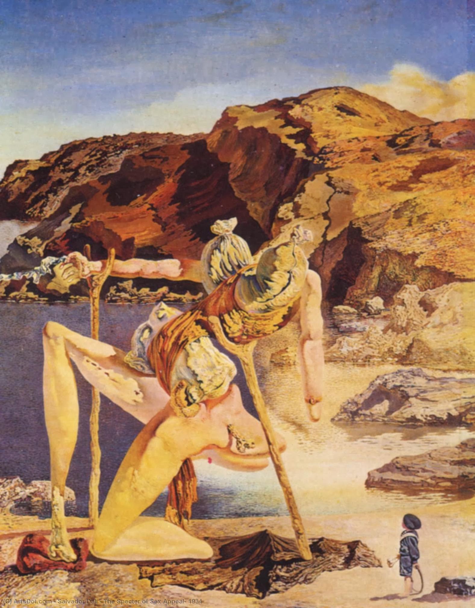 Wikoo.org - موسوعة الفنون الجميلة - اللوحة، العمل الفني Salvador Dali - The Specter of Sex Appeal, 1934