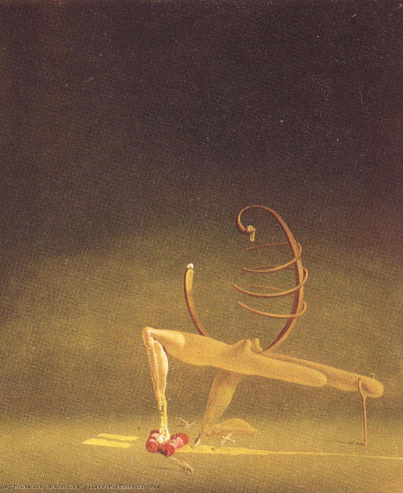 WikiOO.org - 백과 사전 - 회화, 삽화 Salvador Dali - The Javanese Mannequin, 1934