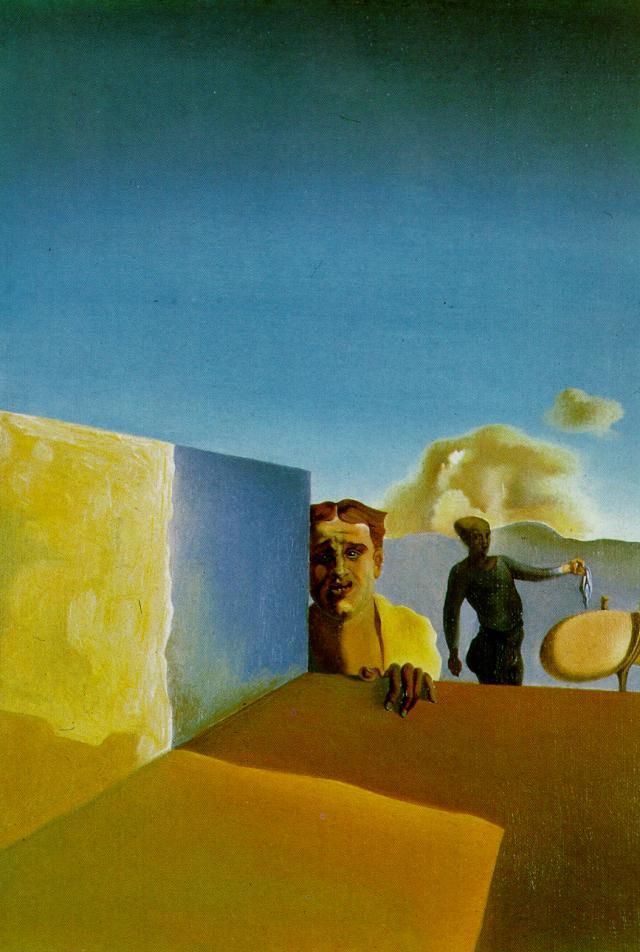 Wikioo.org - The Encyclopedia of Fine Arts - Painting, Artwork by Salvador Dali - Hairdresser Depressed by the Persistent Good Weather, 1934