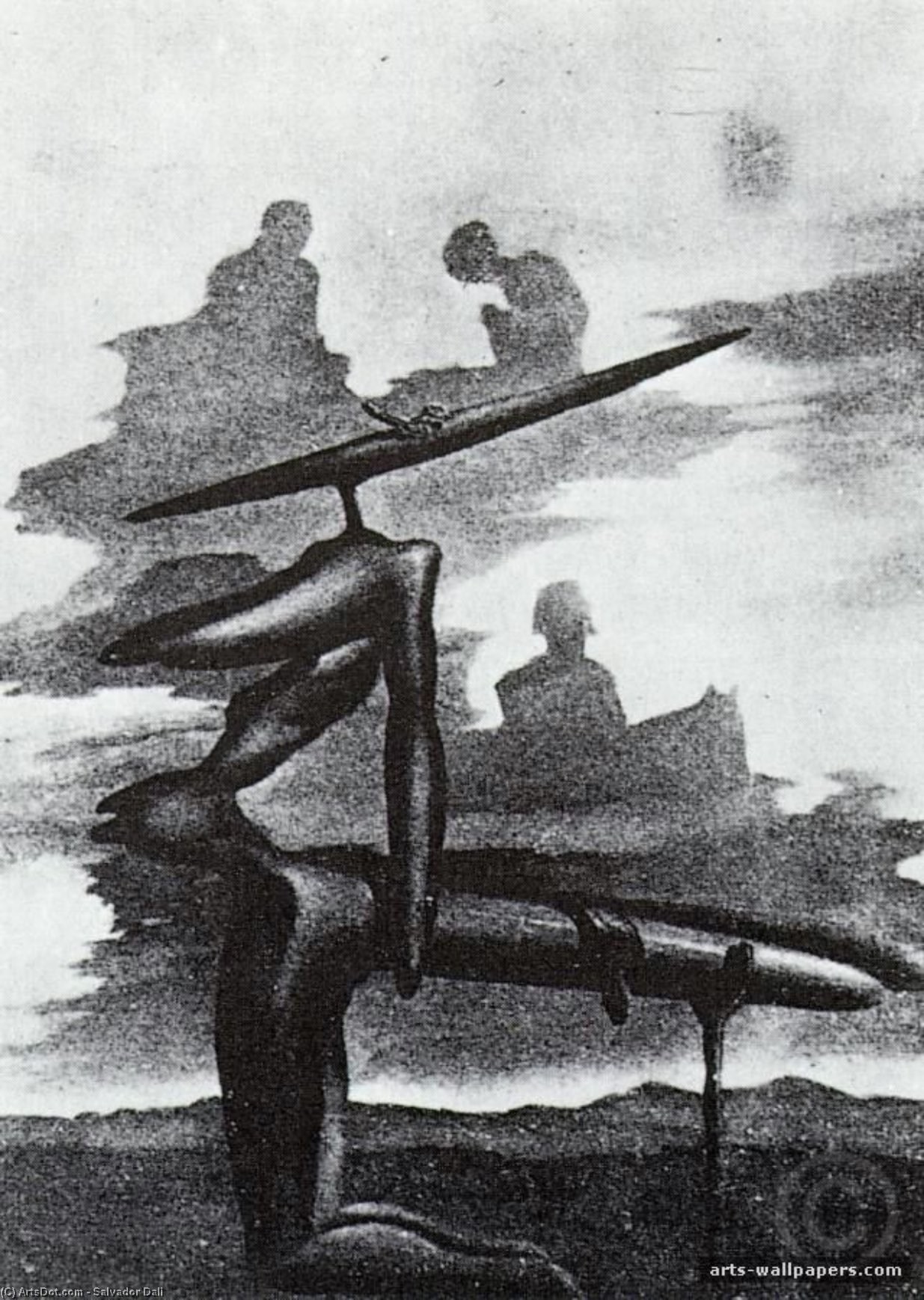 Wikioo.org - The Encyclopedia of Fine Arts - Painting, Artwork by Salvador Dali - The Spectre of the Angelus, circa 1934