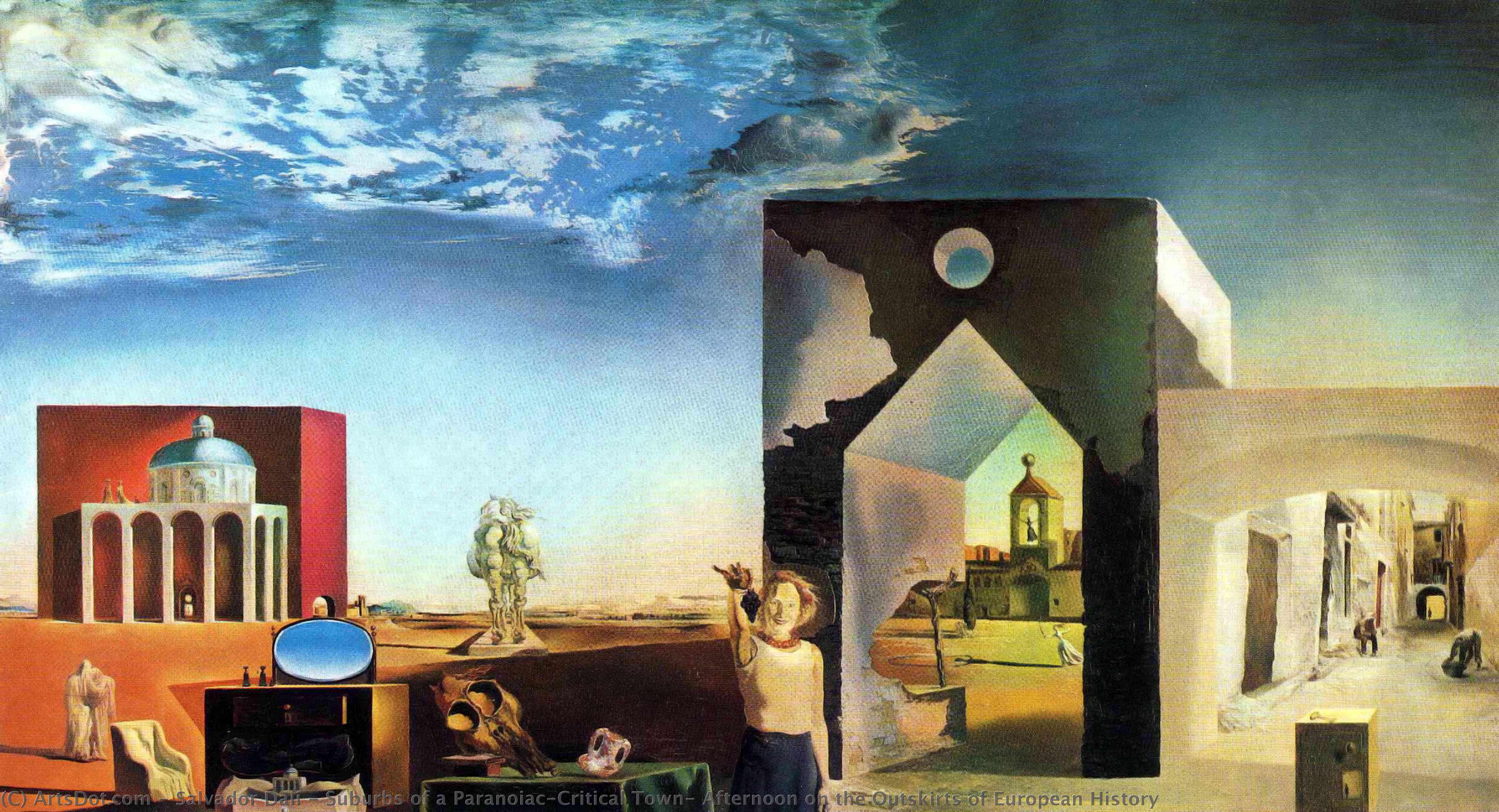 WikiOO.org - Encyclopedia of Fine Arts - Maalaus, taideteos Salvador Dali - Suburbs of a Paranoiac-Critical Town, Afternoon on the Outskirts of European History