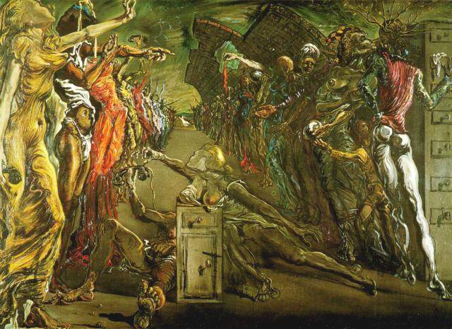 WikiOO.org - Εγκυκλοπαίδεια Καλών Τεχνών - Ζωγραφική, έργα τέχνης Salvador Dali - Palladio's Corridor of Dramatic Surprise, 1938