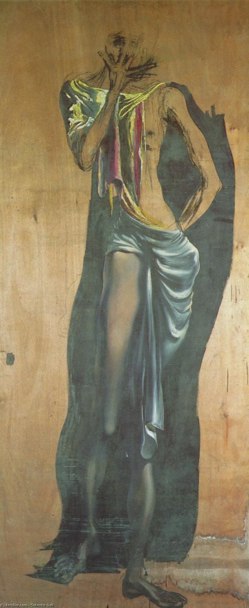 Wikioo.org - The Encyclopedia of Fine Arts - Painting, Artwork by Salvador Dali - Untitled - Figure (unfinished), 1938-39