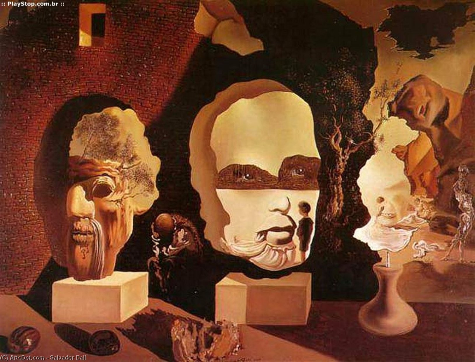 Wikioo.org - The Encyclopedia of Fine Arts - Painting, Artwork by Salvador Dali - Old Age, Adolescence, Infancy (The Three Ages), 1940