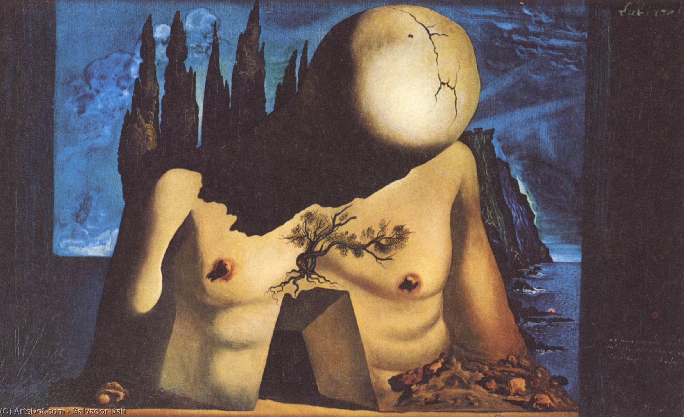 WikiOO.org - Encyclopedia of Fine Arts - Maľba, Artwork Salvador Dali - Maquette of the scenery for 'Labyrinth', 1941