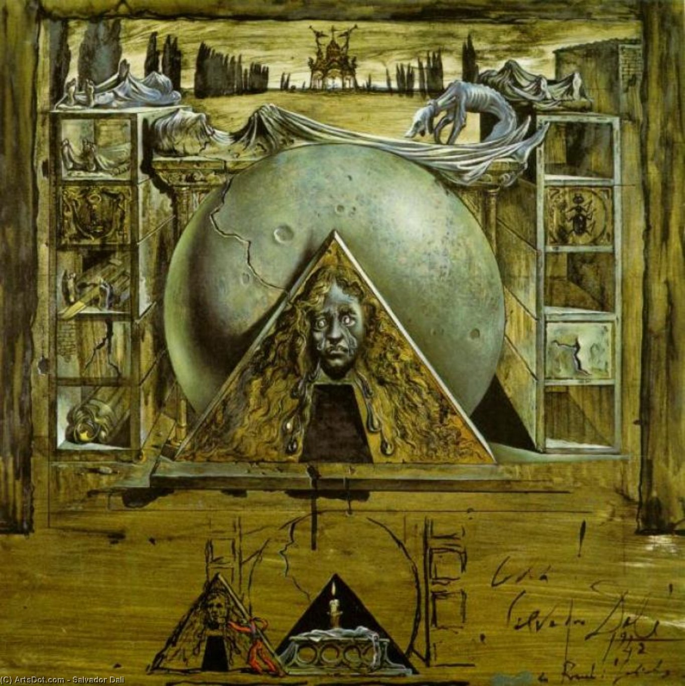 WikiOO.org - אנציקלופדיה לאמנויות יפות - ציור, יצירות אמנות Salvador Dali - Juliet's Tomb, 1942