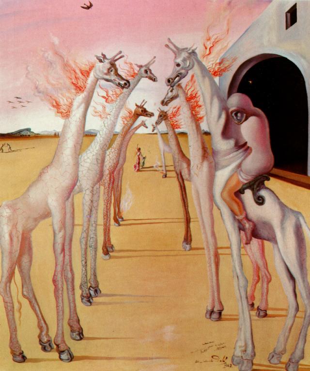 Wikoo.org - موسوعة الفنون الجميلة - اللوحة، العمل الفني Salvador Dali - The Flames, They Call, 1942