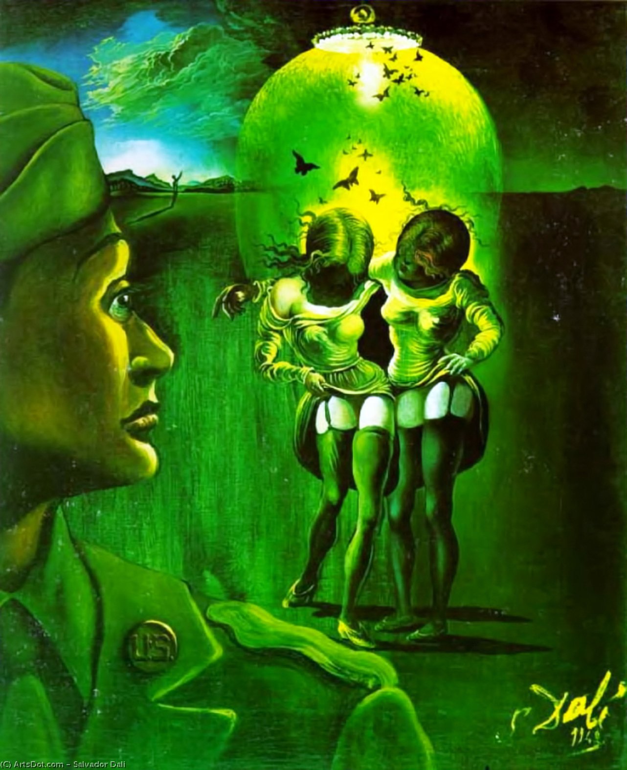 WikiOO.org - Encyclopedia of Fine Arts - Schilderen, Artwork Salvador Dali - Untitled - for the campaign against venereal disease, 1942
