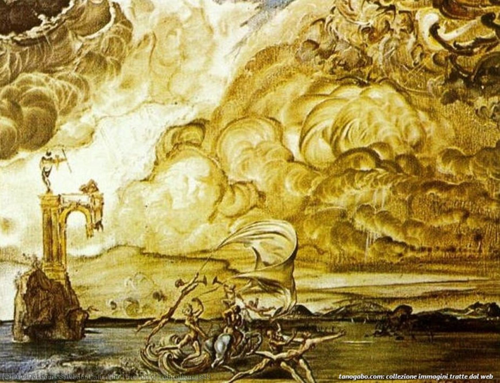Wikioo.org - The Encyclopedia of Fine Arts - Painting, Artwork by Salvador Dali - The Triumph of Tourbillon, 1943