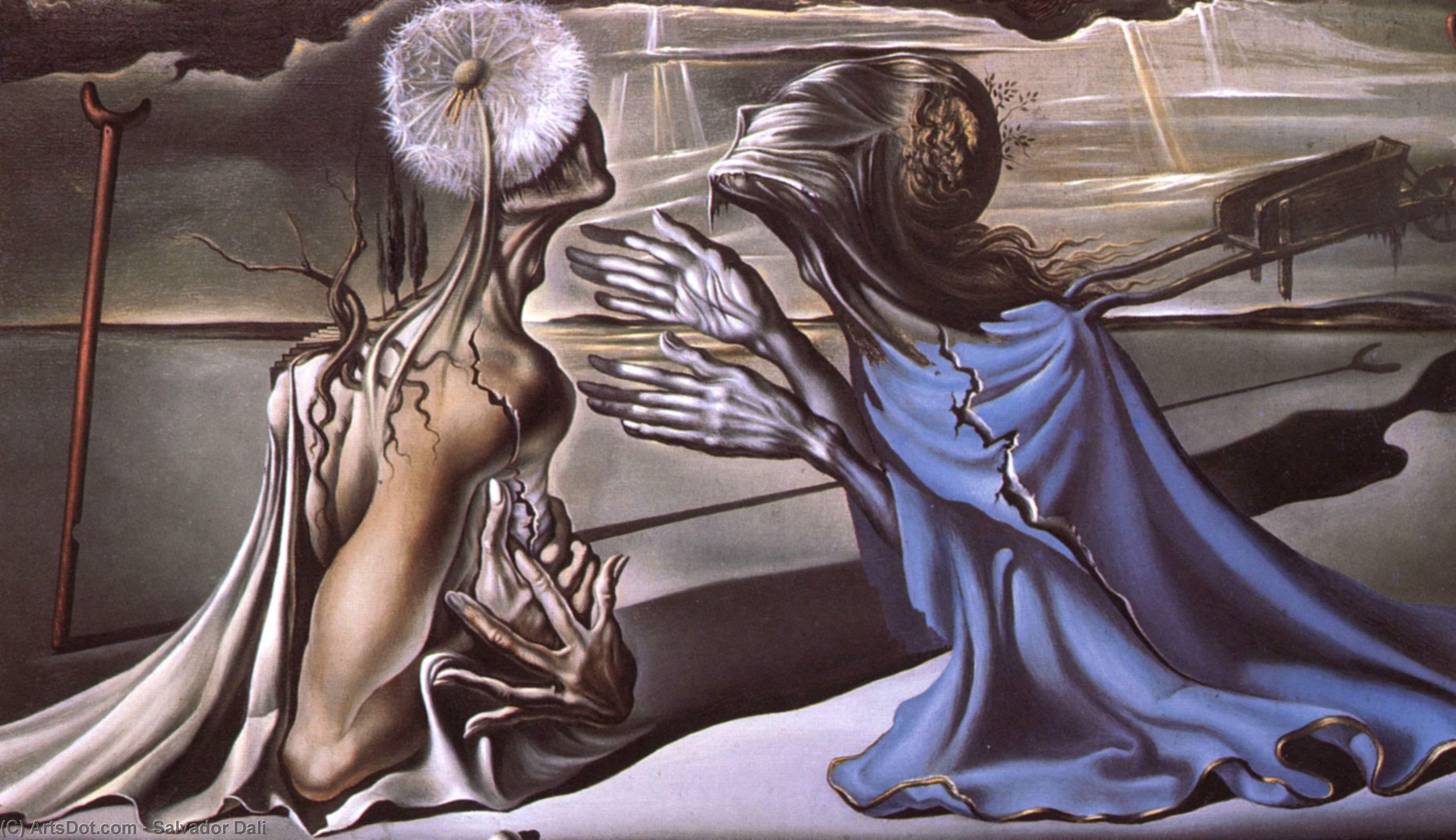 WikiOO.org - Encyclopedia of Fine Arts - Lukisan, Artwork Salvador Dali - Tristan and Isolde, 1944