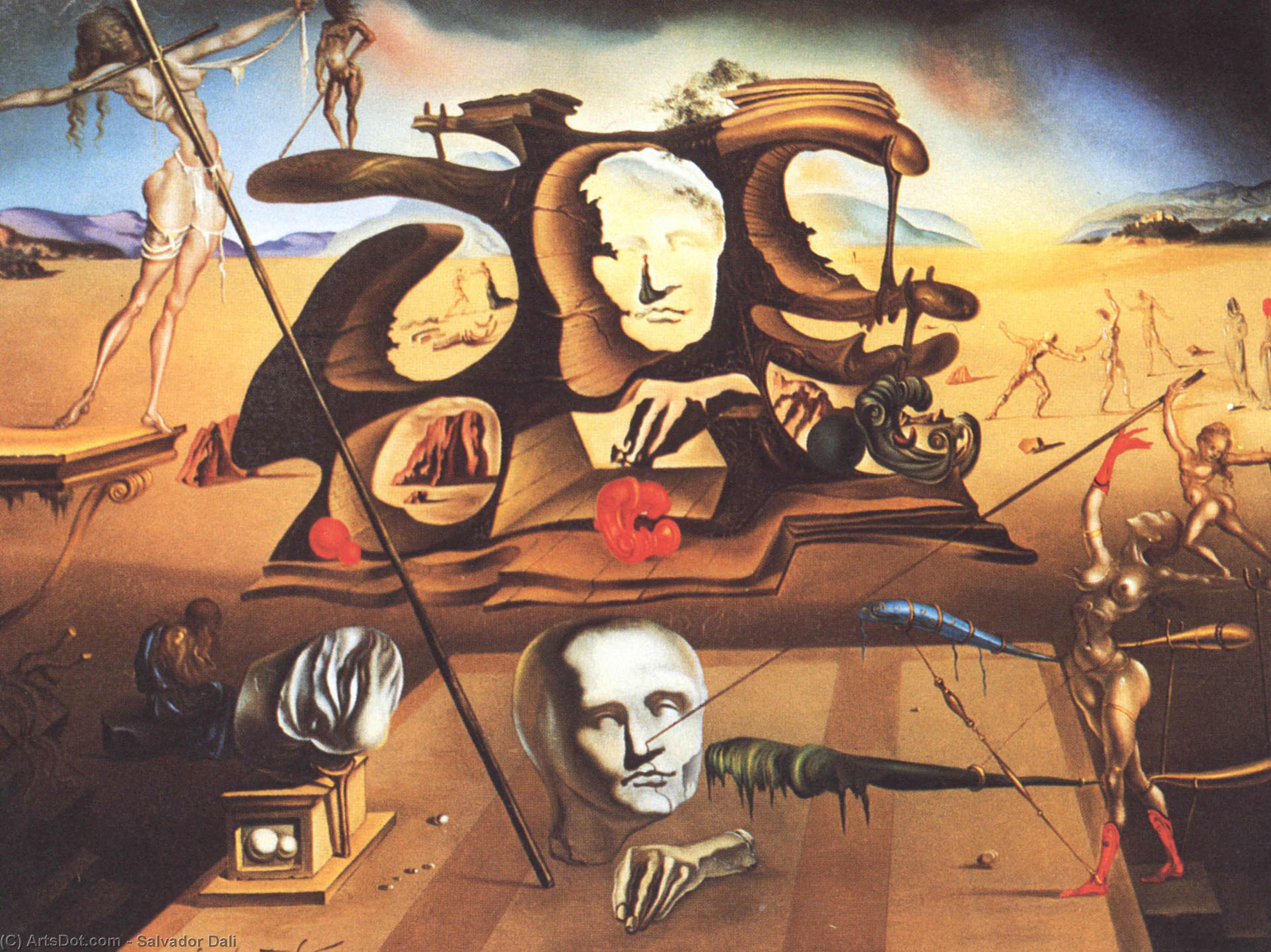 Wikioo.org - The Encyclopedia of Fine Arts - Painting, Artwork by Salvador Dali - Napoleon's Nose, 1945