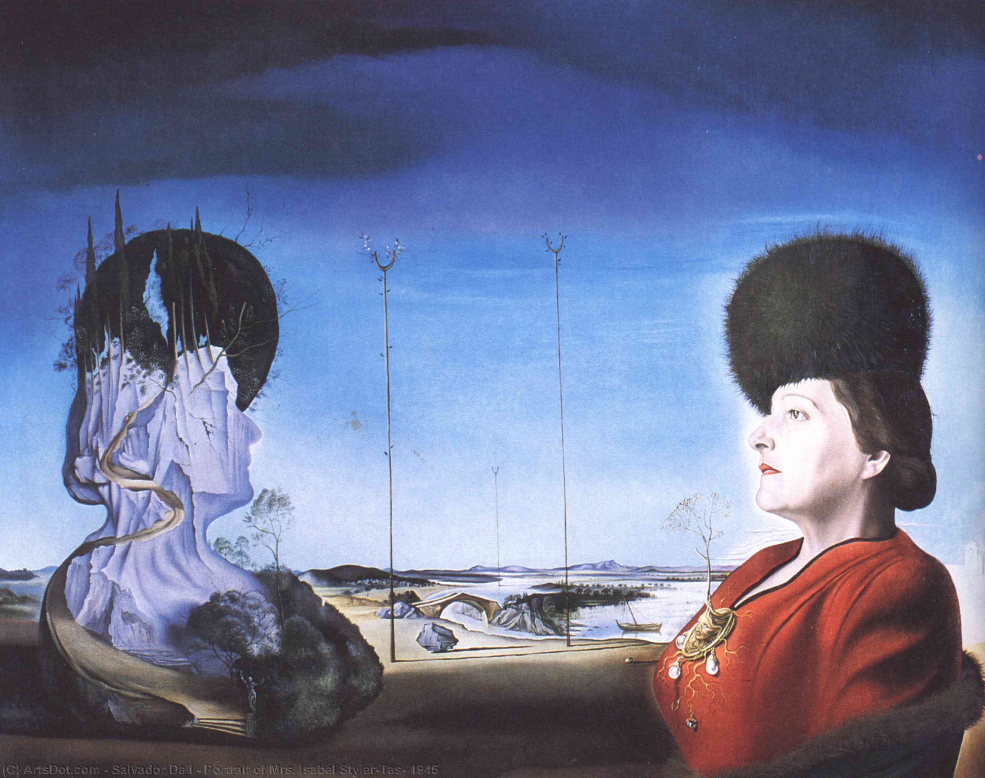 Wikioo.org – La Enciclopedia de las Bellas Artes - Pintura, Obras de arte de Salvador Dali - retrato de mrs . Isabel Styler-Tas , 1945