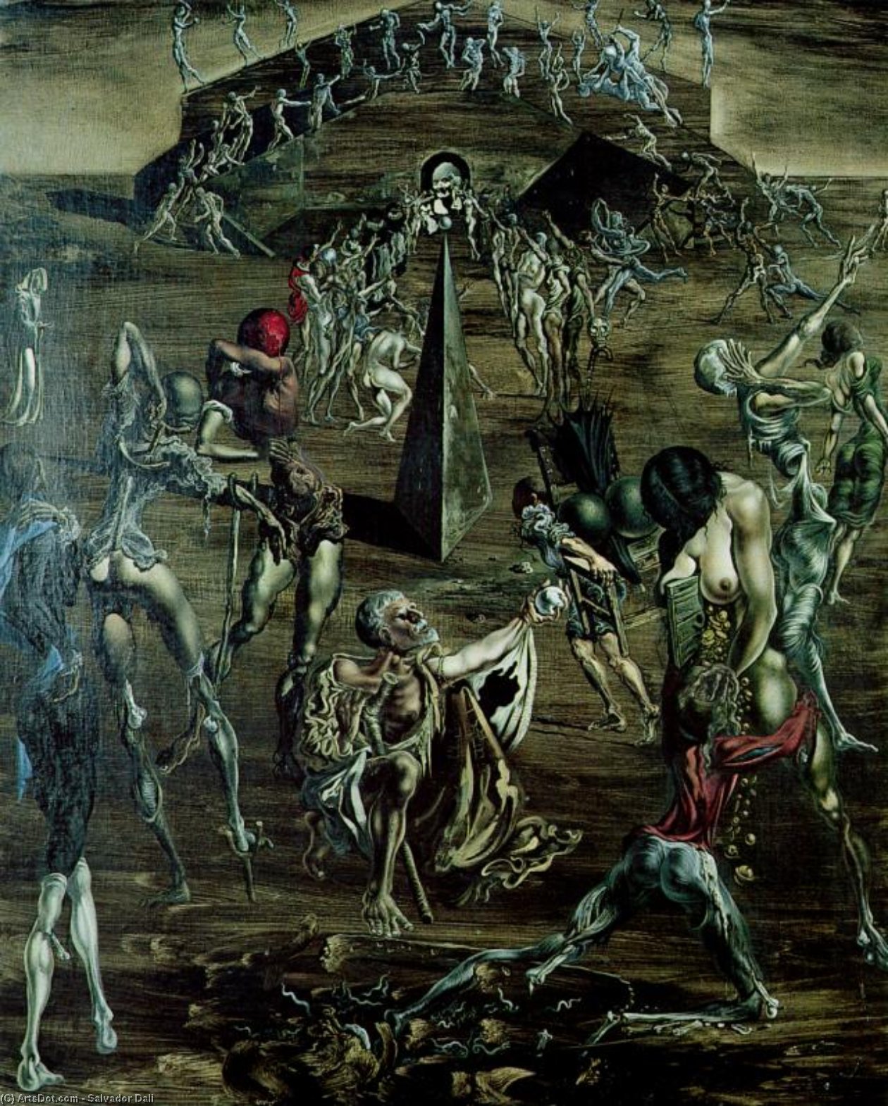Wikioo.org - The Encyclopedia of Fine Arts - Painting, Artwork by Salvador Dali - Resurrection of the Flesh, circa 1945