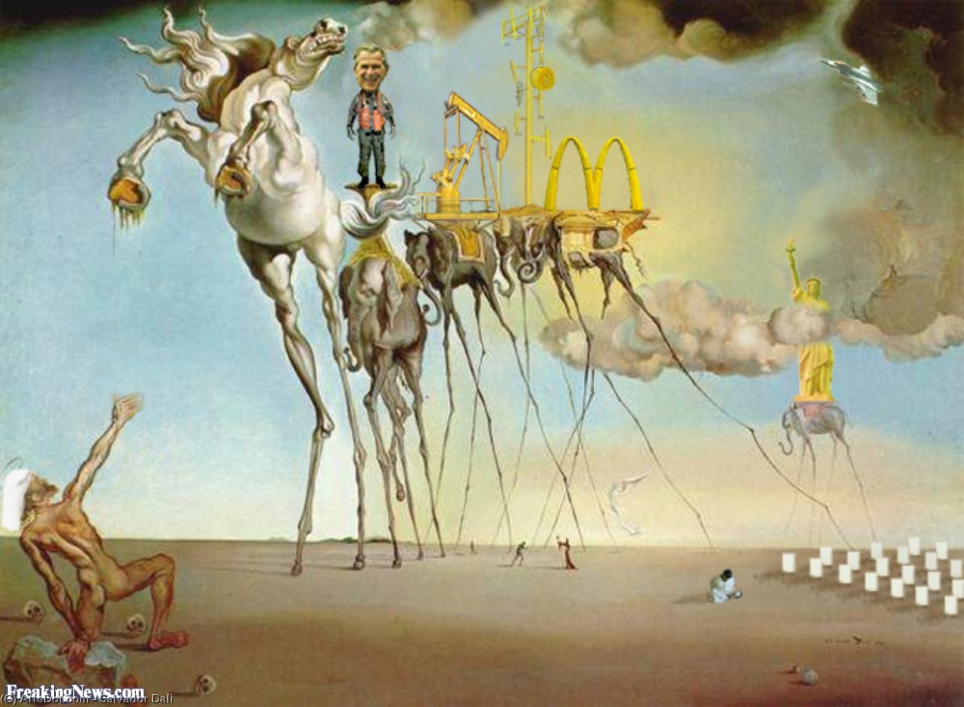 Wikioo.org - The Encyclopedia of Fine Arts - Painting, Artwork by Salvador Dali - The Temptation of Saint Anthony, 1946