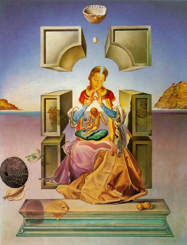Wikoo.org - موسوعة الفنون الجميلة - اللوحة، العمل الفني Salvador Dali - The Madonna of Port Lligat (first version), 1949