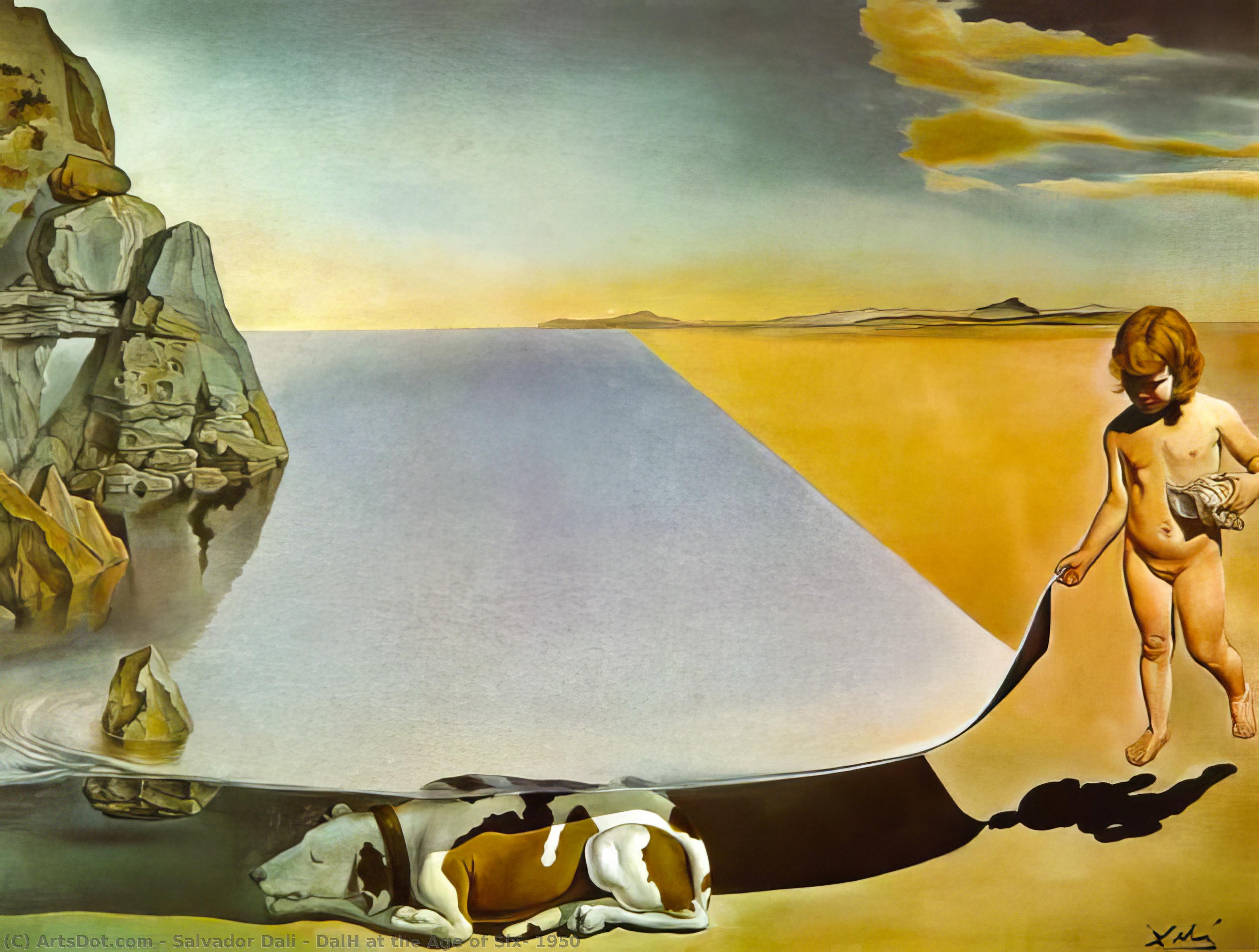 Wikioo.org - The Encyclopedia of Fine Arts - Painting, Artwork by Salvador Dali - DalH at the Age of Six, 1950